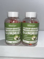 2 Sealed Soursop Graviola Gummies, Energy, Concentration, Antioxidant, 60 Each
