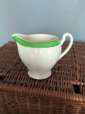 Alfred Meakin Selwyn Pattern Milk Sauce Jug Green Strip Gold Trim Vintage
