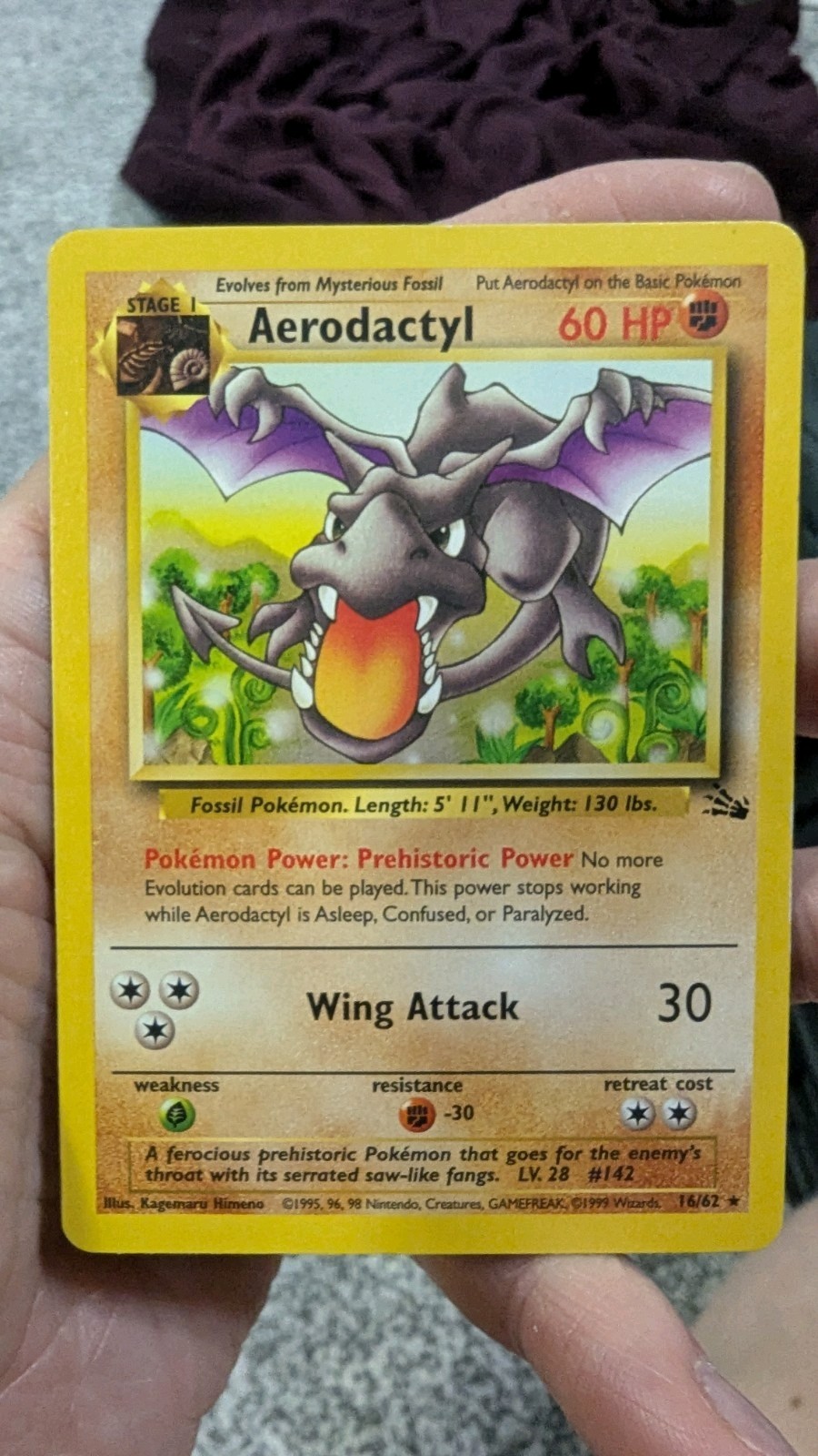 Aerodactyl 16/62 Fossil Regular