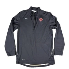 Nike Dri-FIT Quarter Zip Pullover Small Gray Red Devil “P” Logo Embroidered