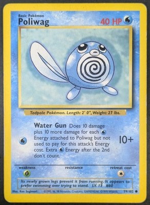 Poliwag 059/102 Base Set Regular Moderatly Played 