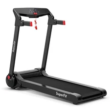 Folding Electric Treadmill 3.0HP Exercise Running Machine w/ App Control Red