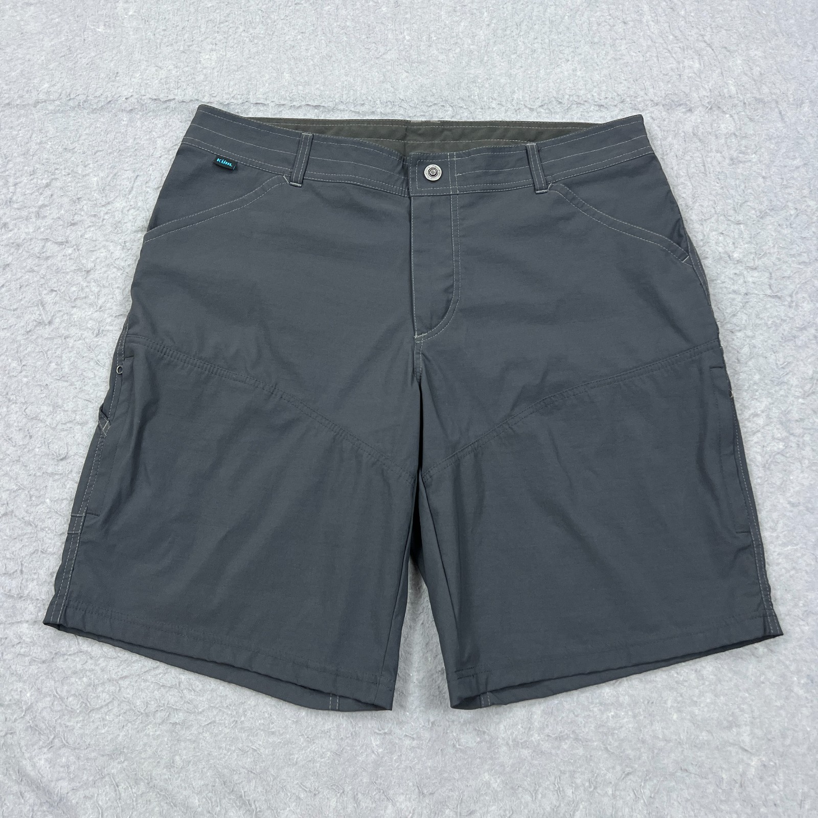 Kuhl Renegade Shorts Mens 36 Gray Nylon Hiking Utility Zip Cargo Pockets 11