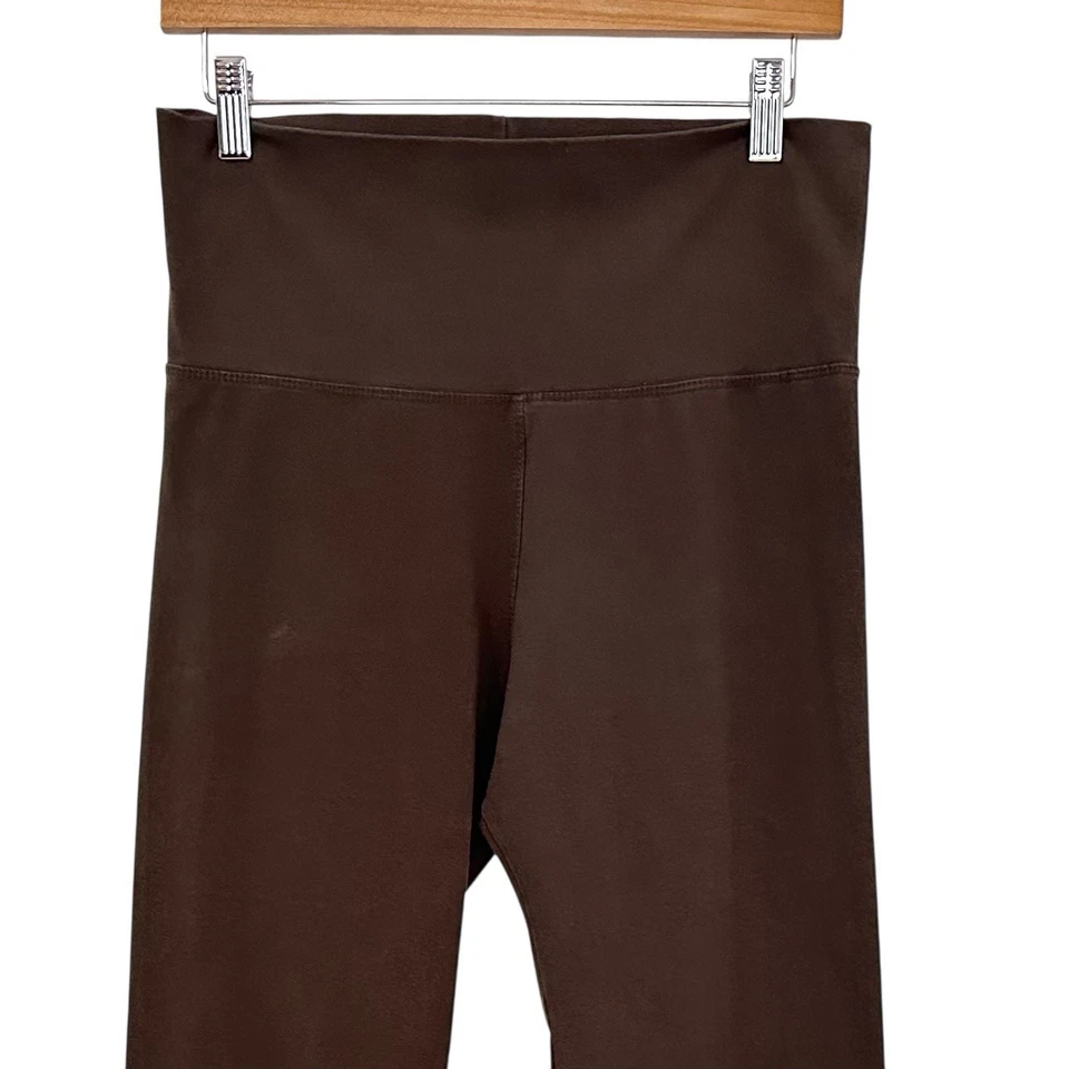 T вечеринки женщин расклешенный ноги высоты сложить над талией брюки Sz большой коричневый йоги - Изображение 3 из 4