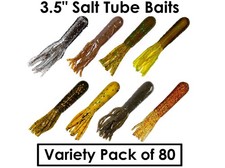 Tube Baits Bass Fishing Lures Soft Plastic Dipped Salty Tubes Jigs Gitzit 3.5"