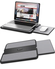 AboveTEK Portable Laptop Lap Desk w/ Retractable Left/Right Mouse Pad Tray, N...