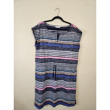 T by Talbots Striped Knit Dress Colorful Casual Sleeveless 1X