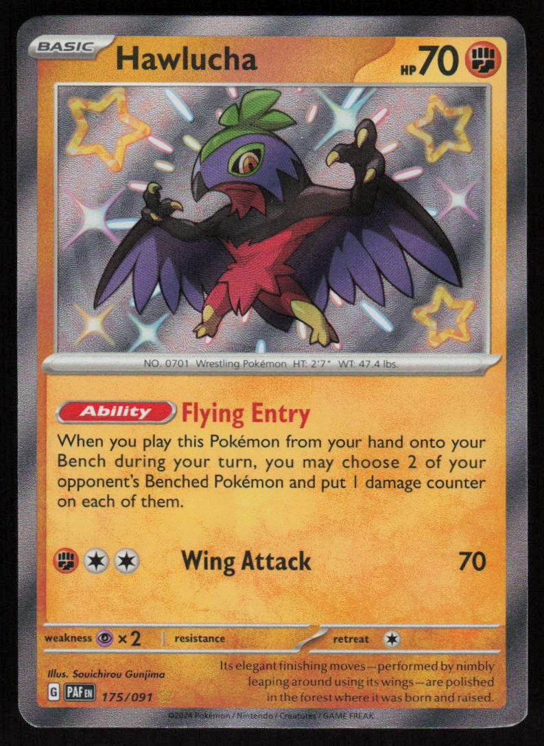 Hawlucha 175/091 Baby Shiny: Paldean Fates Pokemon TCG Near Mint