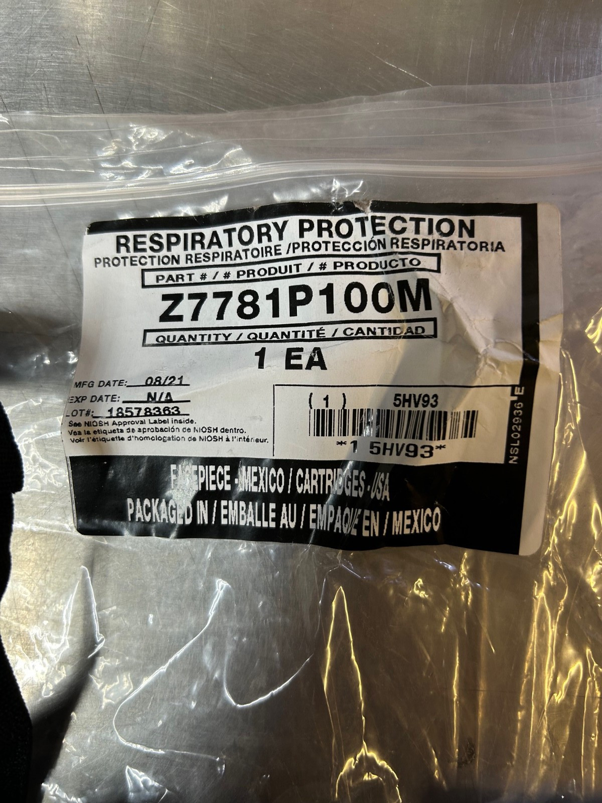 HoneyWell Half Mask 5500 7700 Respirator NIOSH North Protection Z7781P100M