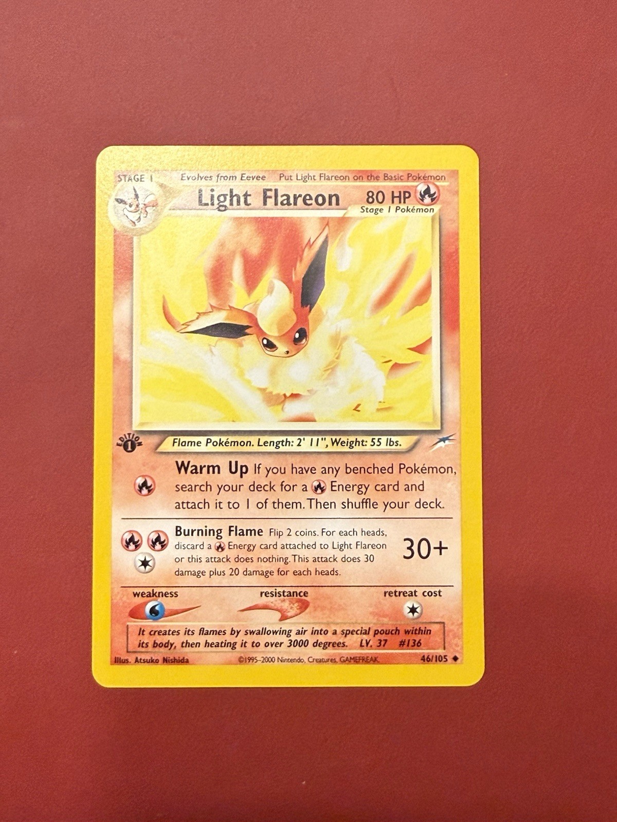 WOTC 2000 Pokemon TCG Light Flareon Neo Destiny 46/105 | 1st Edition | NM!