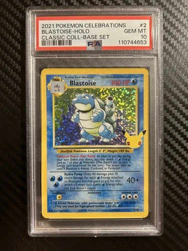 Blastoise 2/102 Celebrations: Classic Collection Holo PSA 10