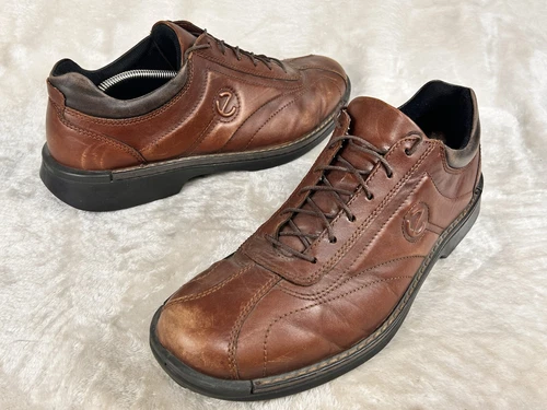 Scarpe Ecco Oxford stringate pelle punto shock leggero marrone casual uomo 12 EU 46