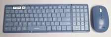 Samsers Foldable Bluetooth Keyboard & Mouse Combo, Wireless, Portable, Blue