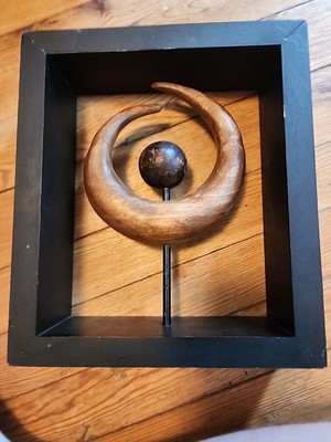 Vintage R.B.S WOOD&METAL SCULPTURE WALL OR TABLE ART SIGNED