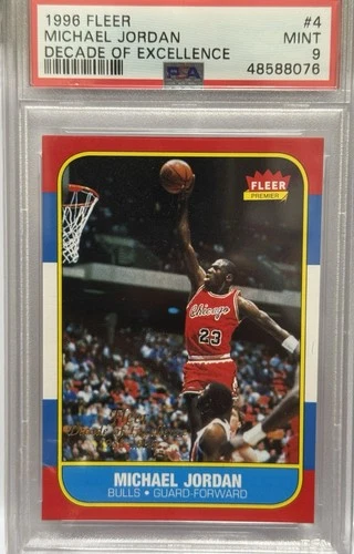 1996 Fleer Michael Jordan #4 - Decade of Excellence PSA MINT 9 🏀 🐐 🔥