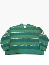 Walt Disney World Mickey Friends Green Striped Oversized Sweatshirt Size S