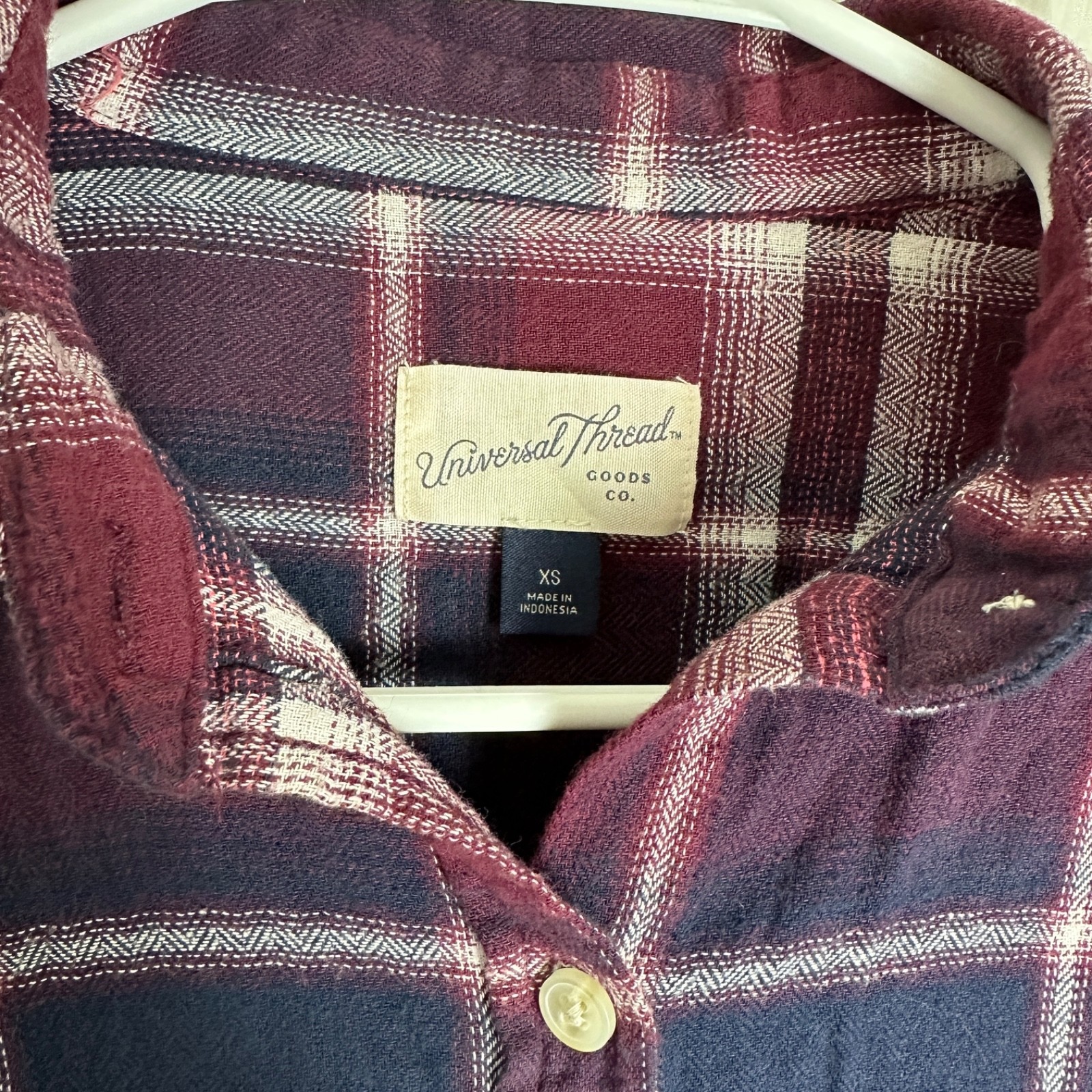 Universal Thread 2016 Purple Plaid Button Up Long… - image 3