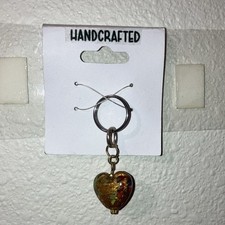 Handmade Heart Key Chain Key Ring Gold Multic...