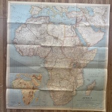 Vintage 1943 National Geographic Africa Map WWII Era Madagascar Fold Out Poster