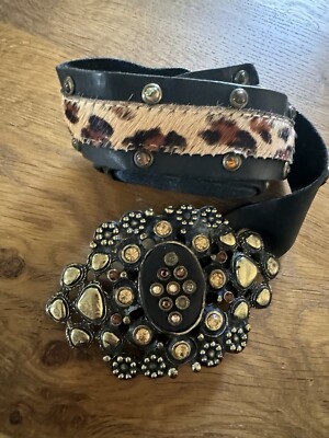 Womens LeatheRock Genuine Leather Pony Hair Belt  Size 34 Leatherock belt Suede, Pony hair, Snake skin - Jeweled  main image 3