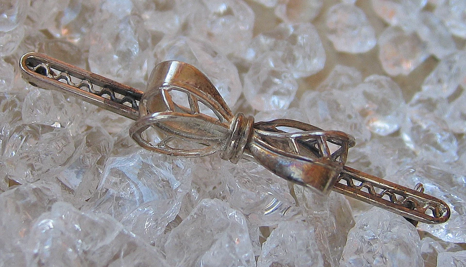 Loop ♡ Nadel Schleifen Antik Silber Brosche Schleife Brooch Silver antique 5531