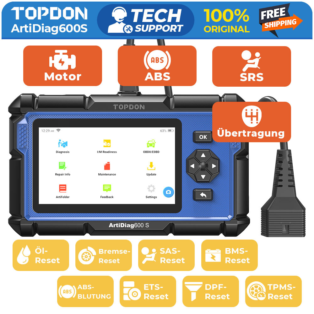 TOPDON AD600S Appareil de diagnostic automobile professionnel Scanner