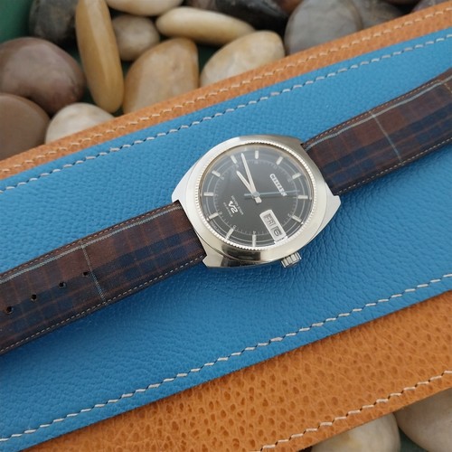 19mm Blue Tartan Plaid Classic Unused Classic nos 1950s Vintage Watch Band - Picture 5 of 6
