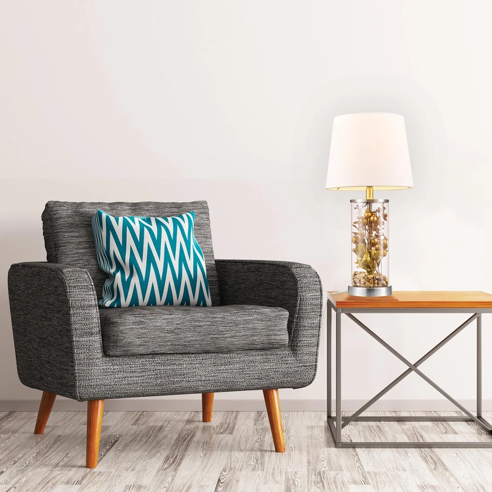 Globe Electric 67155 Maya 21" Fillable Table Lamp, Clear Glass and Steel Base... - Image 2 of 4