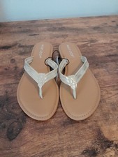 Womens Westloop Gold Thong Sandals Shoes Summer Size Medium 7-8 NWT 