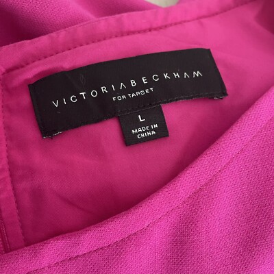 Victoria Beckham for Target Hot Pink Dress L NWT Long Sleeves | eBay