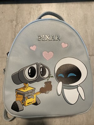 Bioworld Disney Pixar Wall-E & Eve Chibi Hearts Convertible  Mini Backpack