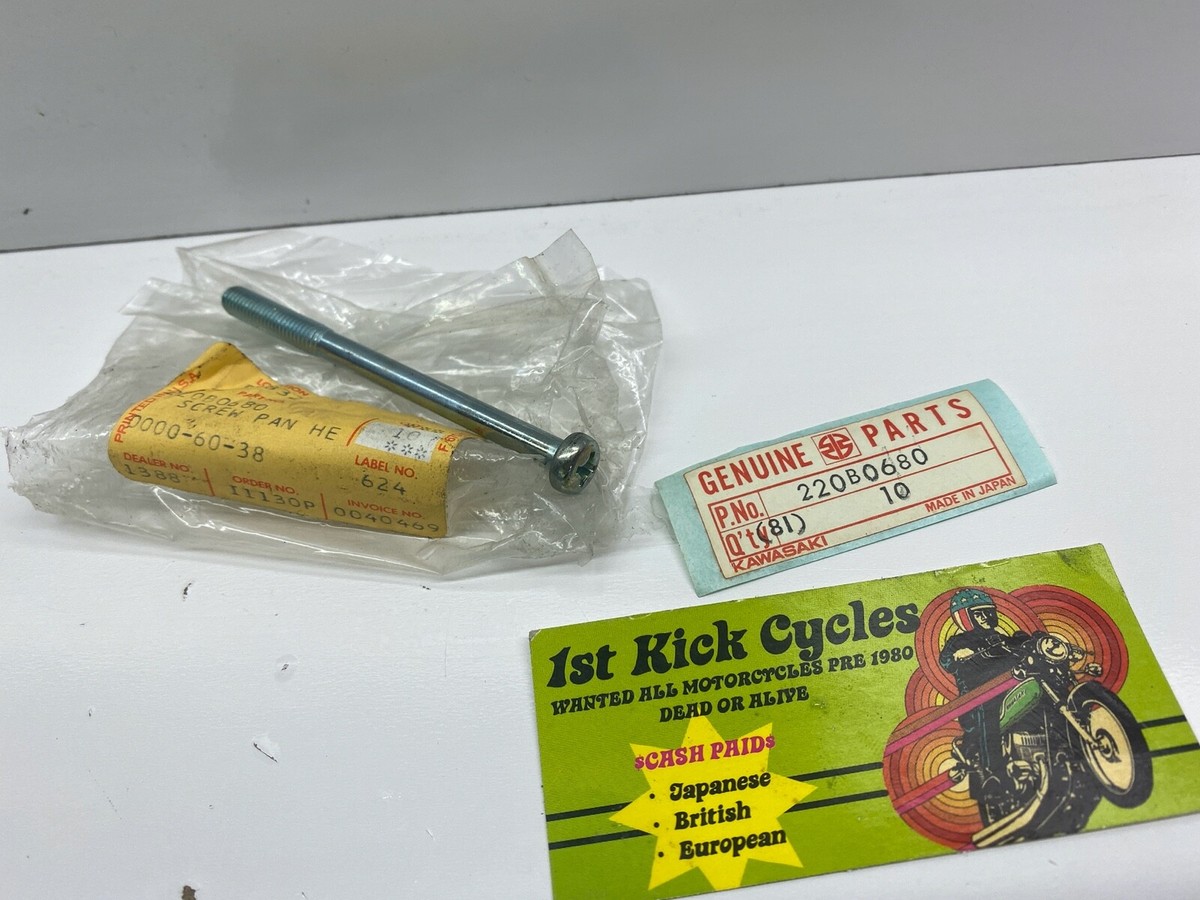 NOS Kawasaki 220B0680 Pan Head Screw 6x80 H1 F6 F7 KD KE KH KS KZ
