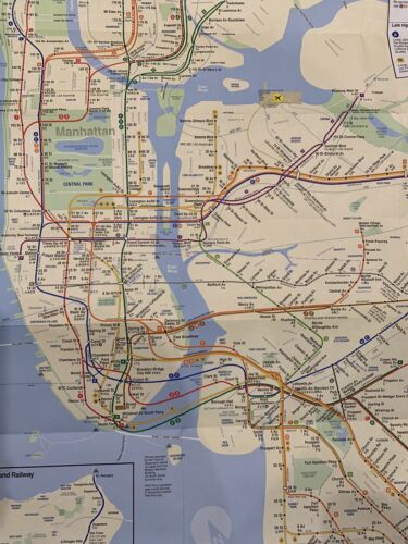 NYC Map Aug 2023 New York City MTA Transit Subway Rail Collectible Souvenir