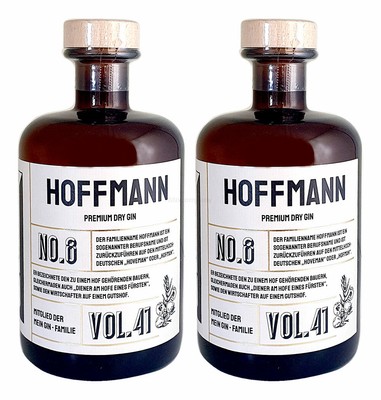 Hoffmann s Premium Dry Gin No8 - 2er Set Der Hoffmann Gin 0,5L (41% Vol)- [Enth