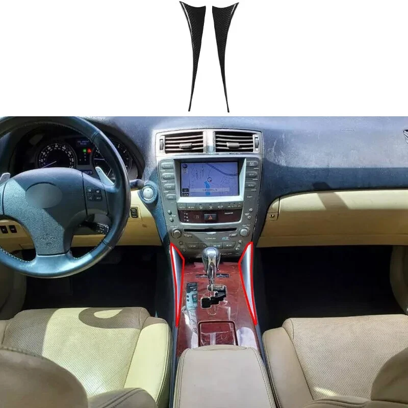 Consola de fibra de carbono cambio de marchas panel lateral para Lexus IS F/250/350 2006-2013 Foto 2 de 4