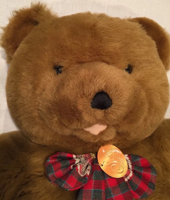 Soft Classics Toys R Us 28" Brown Plush Teddy Bear with Red Plaid Ribbon 1995 eBay