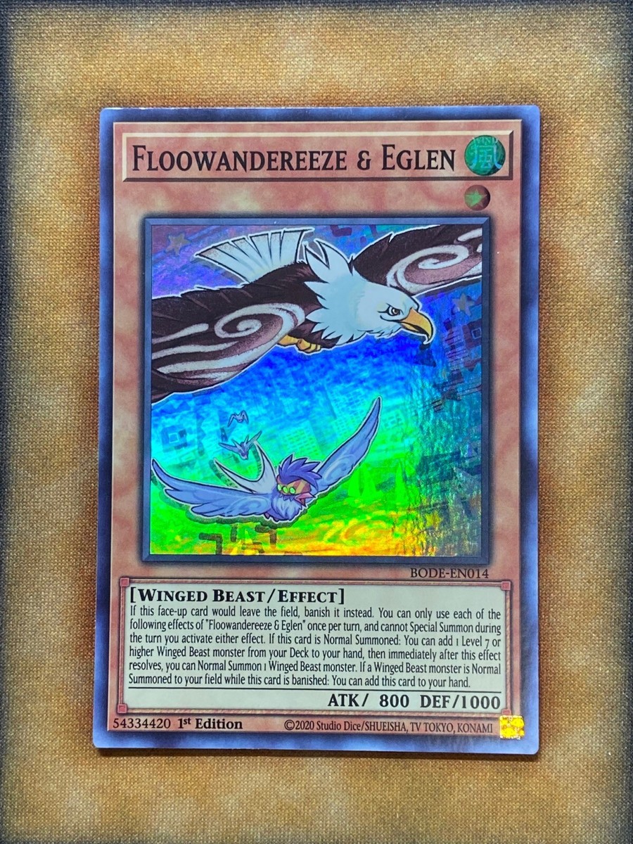 yugioh floowandereeze cards CR05-AE154 & Toccan (N) You can only use this effect of Floowandereeze and the Unexplored Wind once per turn. Yugioh Floowandereeze & Eglen BODE-EN014