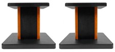 Rockville Gaming Twitch Stream Desktop Computer Speaker Stands in Black and Wood