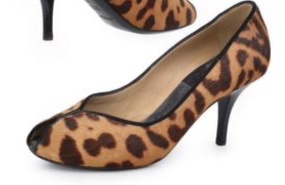 YVES SAINT LAURENT AUTH $999 Women Animal Print Pony Hair Open Toe Pump Size 41