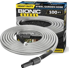 Bionic Steel Heavy-Duty Stainless Steel Garden Hose 100 Feet.