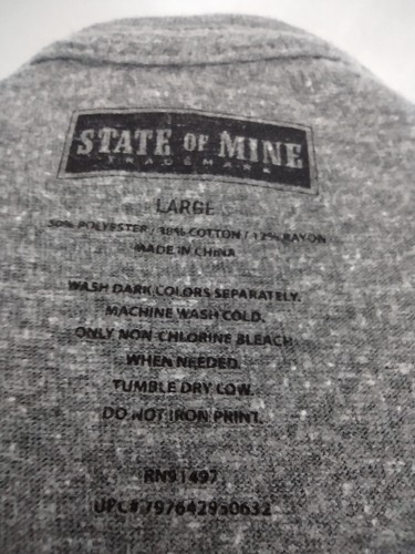 Maglietta STATE OF MINE ALABAMA SS grigio cotone ""Heart of Dixie"" grafica esterna - Foto 8 di 8