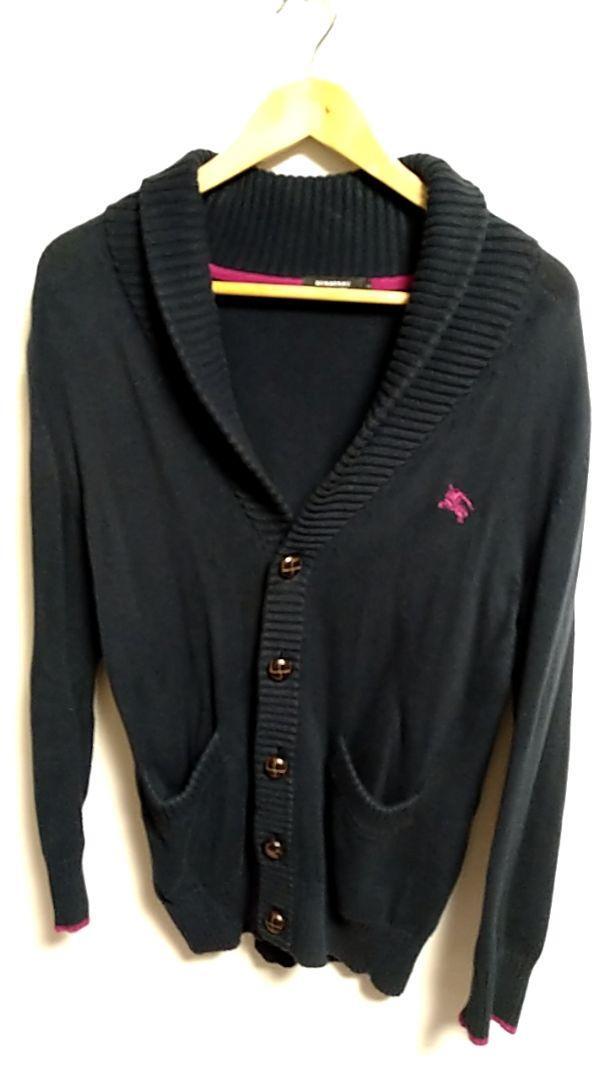 BURBERRY BLACK LABEL Knit Cardigan Size 2 Navy Blue