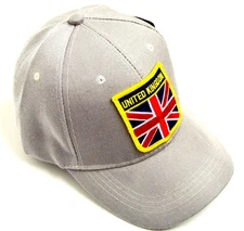 Union Jack Emblem Hat baseball cap motorcycle patch grey ballcap United Kingdom