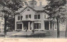 Stoughton Massachusetts Chicataubut Club House Exterior Antique Postcard K14464