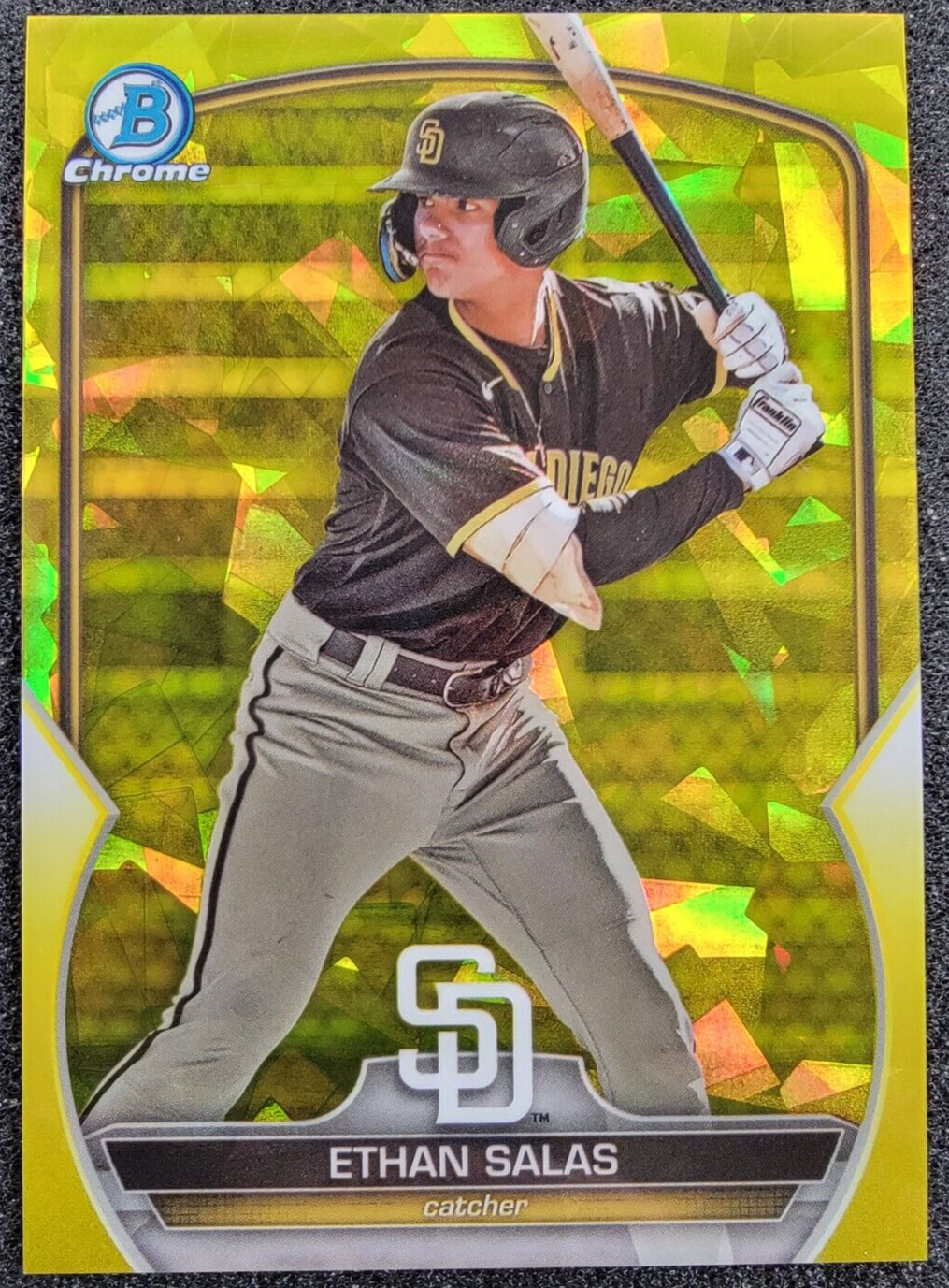 2023 Bowman Draft Sapphire Yellow Refractor /75 Ethan Salas #BDC-1 Padres