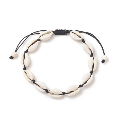 Bracelet Shamballa Artisanal à 3 Rangs Avec Perles Et Coquillage Cauri - Neuf De Stock Réglable
