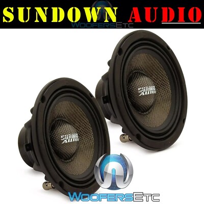 (2) SUNDOWN AUDIO NEOPRO-8 V3 8'' 200W RMS 8 OHM CARBON FIBER MIDBASS DRIVERS NEW