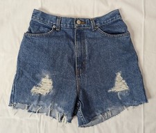 Vintage 90s Distressed Cut Off Mom Shorts High Rise Size 8 29" S3W raw hem