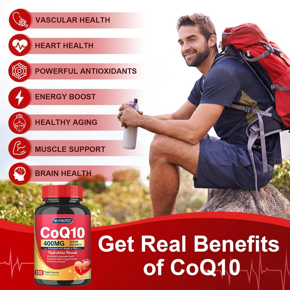 Coq10 400Mg with PQQ & Shilajit Powerful Antioxidant with Vitamin E