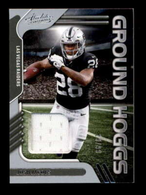 JOSH JACOBS 2022 PANINI ABSOLUTE GROUND HOGGS JERSEY RELIC #29/99 BD9049